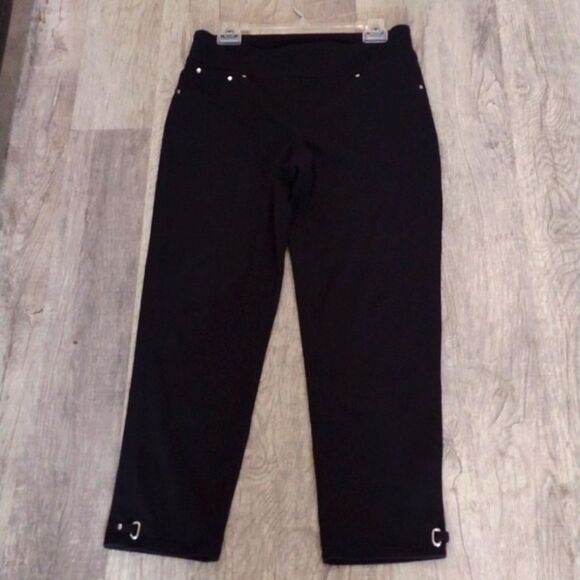 Ruby Rd. Black Stretch Dress ankle Pants women's Size 10 - Picture 6 of 8